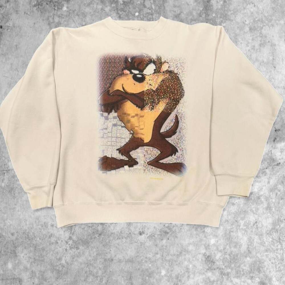 Vintage Velva Sheen Looney Tunes Taz Glitch Crewneck Sweatshirt